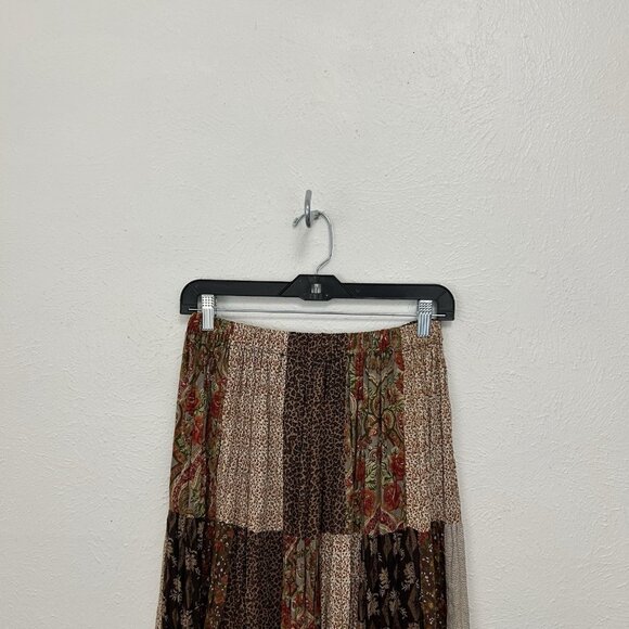 Lucia Lukken Broomstick Broom Skirt M Floral Boho Vintage 90s Patchwork Prairie - Picture 2 of 10